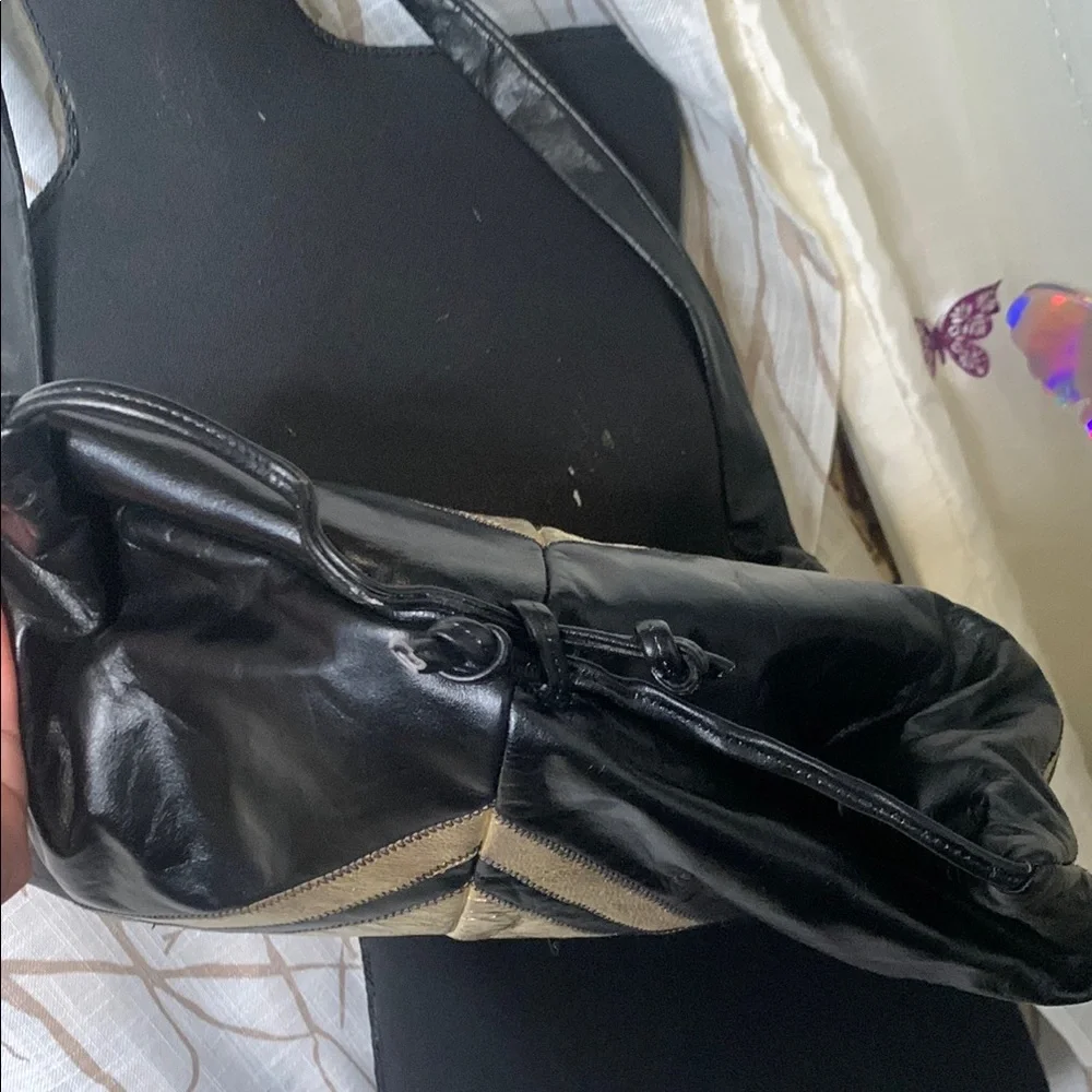 Vintage 1980S Black and Gold Women's Bag